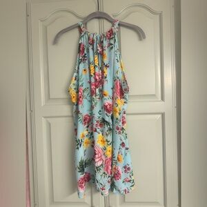 BiBi Floral Print Tank  with Pink and Yellow Accents